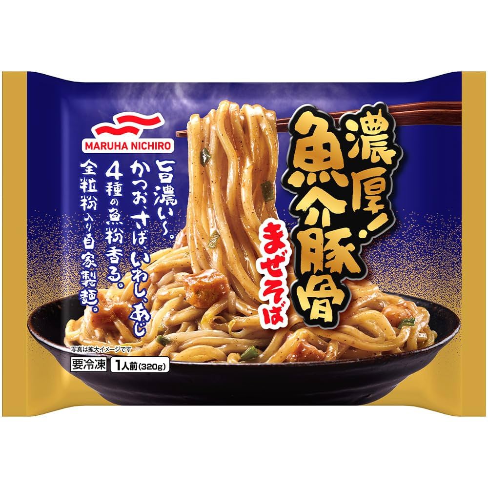 そば　 Amazon | [冷凍] マルハニチロ 濃厚！魚介豚骨まぜそば 320g×12